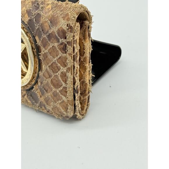 RETAIL $150 MICHAEL KORS Exotic Python Compact Card holder*Authenticated* - Picture 4 of 9